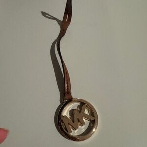 Michael Kors Gold and Brown Logo Keychain